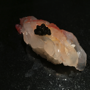 Botan ebi with caviar - Julia Zhang 